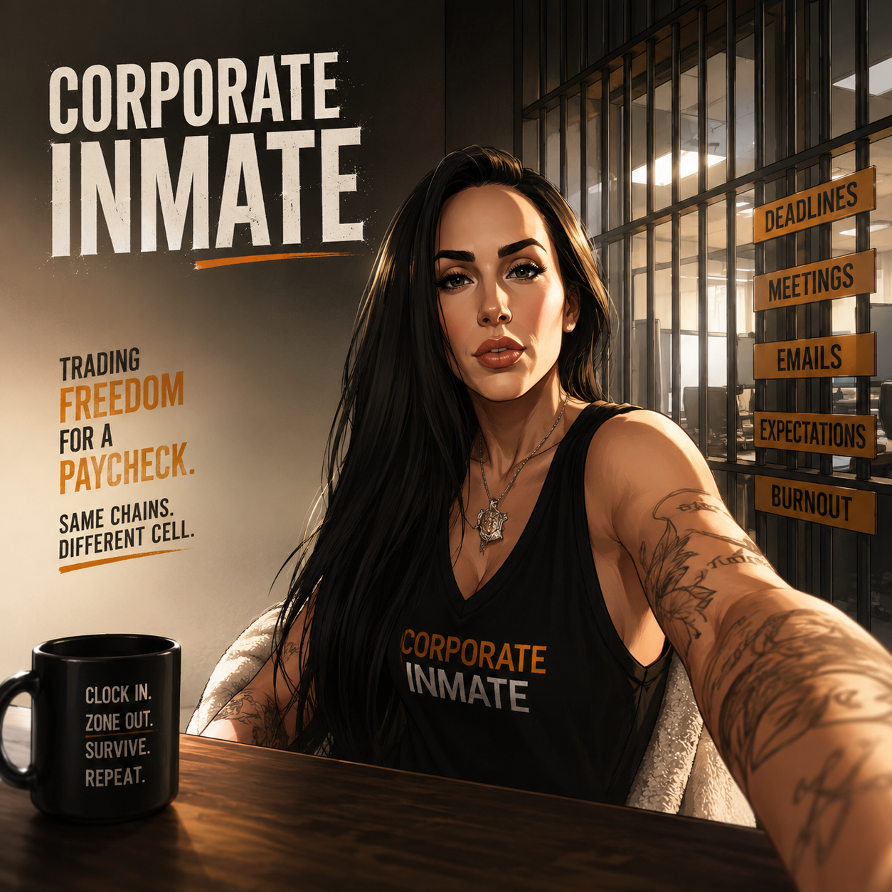 Corporate Inmate workplace culture article discussing Gen Z, corporate burnout, office life, work-life balance, and modern corporate America.
